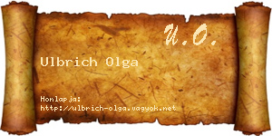 Ulbrich Olga névjegykártya