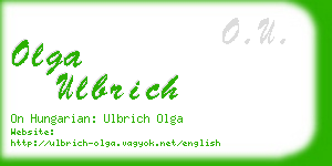 olga ulbrich business card
